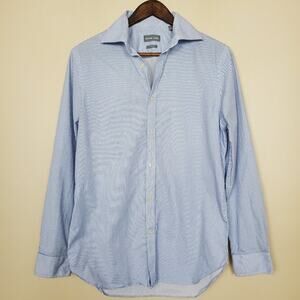 Michael Kors Slim Fit Shirt Blue White Striped 15